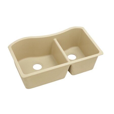 Quartz Classic 32-1/2 X 20 X 10 60/40 Double Bowl Undermount Sink Sand